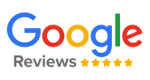 Google Reviews logo featuring five stars, representing patient satisfaction and testimonials for Sunflower Hospital's antenatal sonography services.
