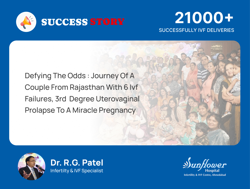 Defying The Odds : Journey Of A Couple From Rajasthan With 6 Ivf Failures, 3rd Degree Uterovaginal Prolapse To A Miracle Pregnancy